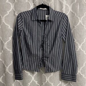 NWT Abercrombie & Fitch Navy Striped Shirt